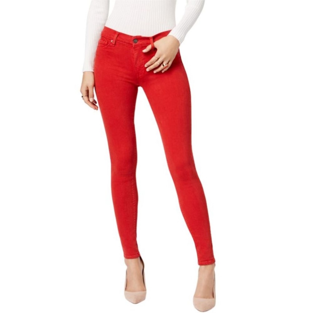 Hudson Collette Midrise Skinny Jeans in Red Sz. 26